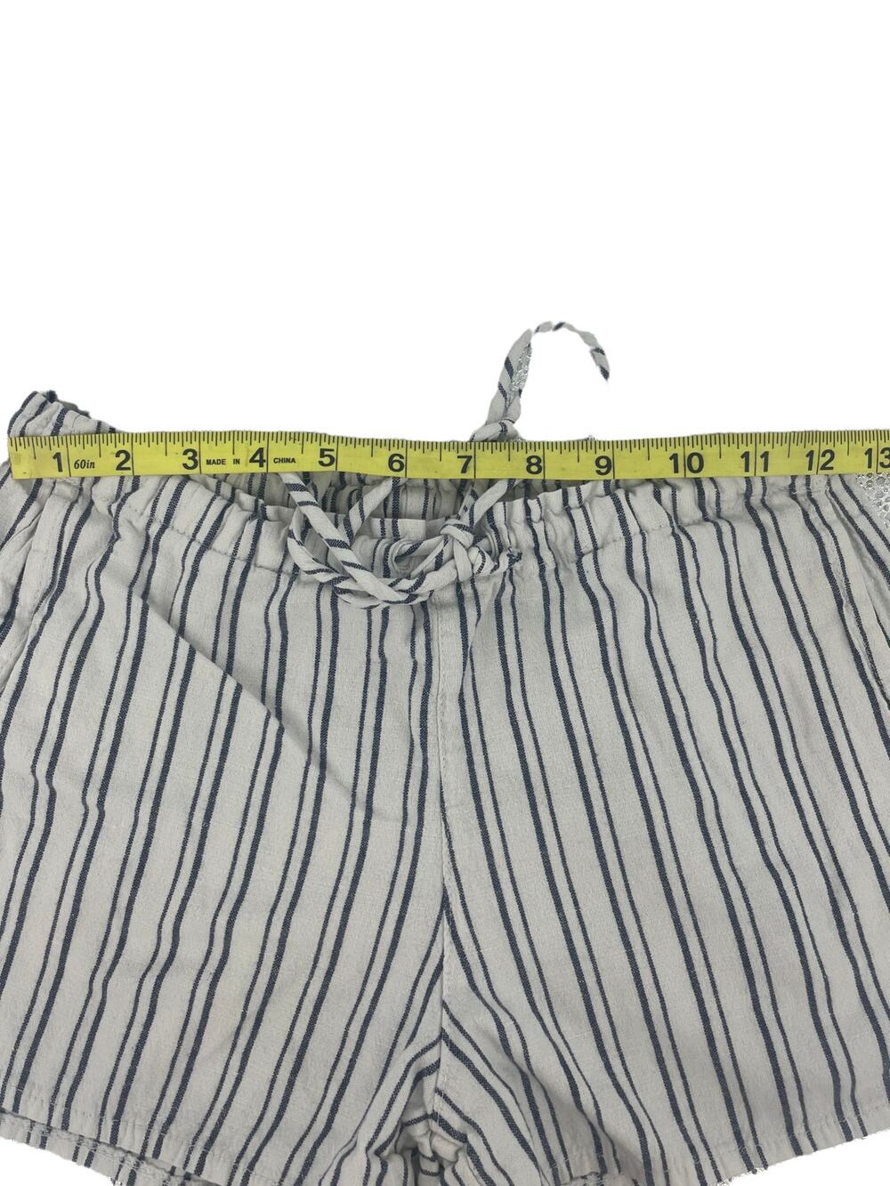 Blue & White Striped Lightweight Lounge Pajama Sleep Shorts Women's